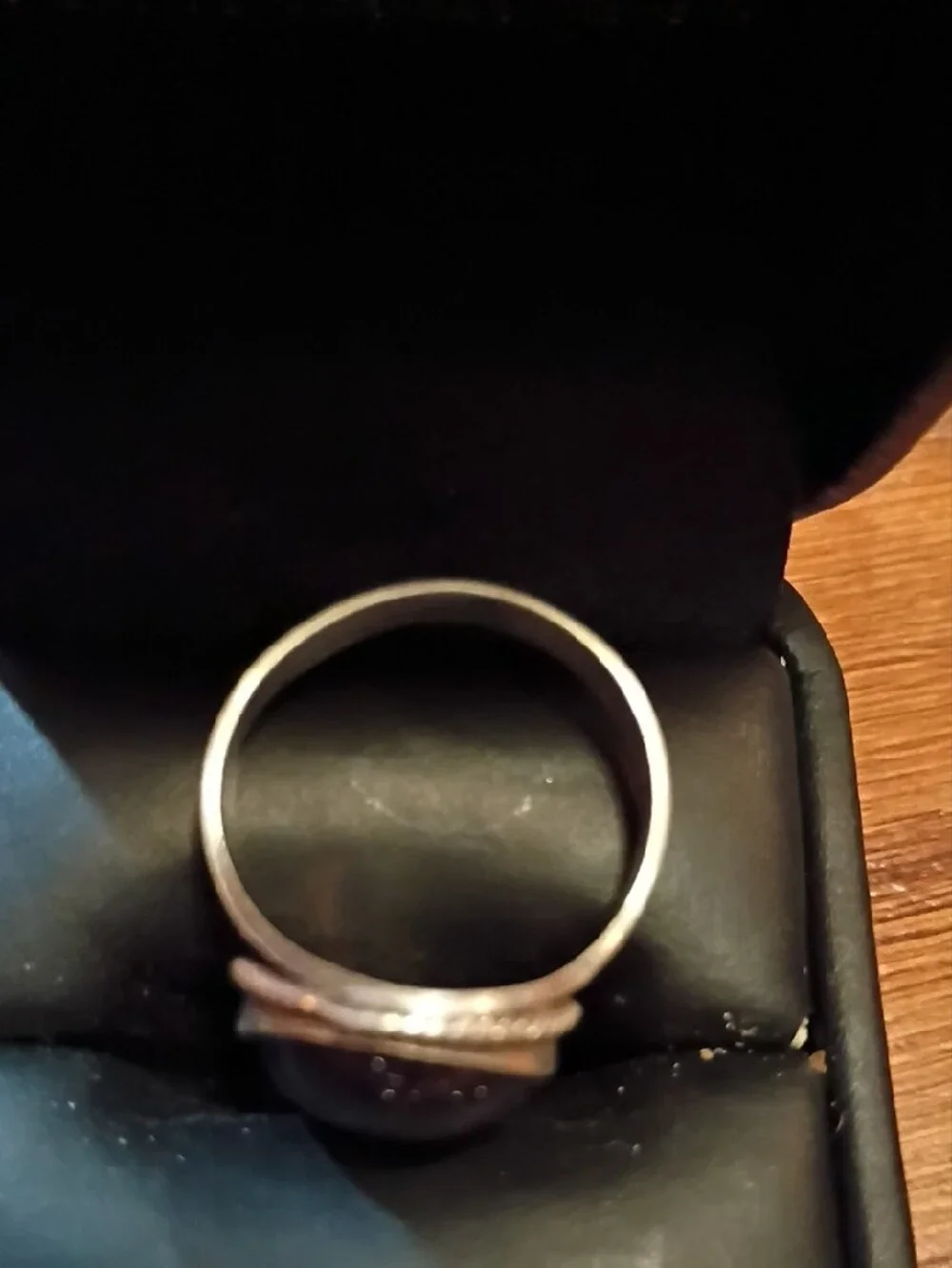 Men's Sterling Silver Ring with Sparkling Dark Purple Druzy Stone 9.5